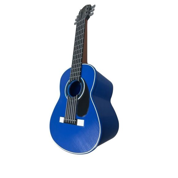 Classical Guitar Birdhouse Bright Blue Brown with Removable Back Unique 3D Print - Picture 3 of 12